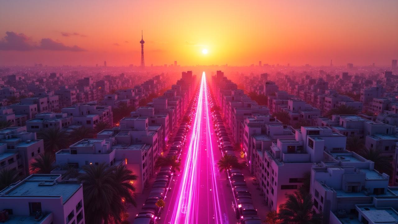 منظر جوي لمدينة نواكشوط الحديثة بتكنولوجيا ذكية