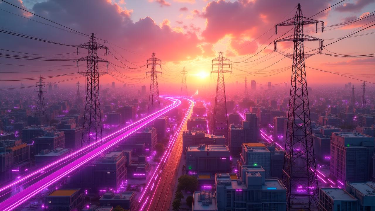 بنية تحتية متطورة لشبكة طاقة ذكية تدمج الطاقة الشمسية والمدن الحديثة